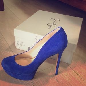 Jessica Simpson Sandrah blue suede pump